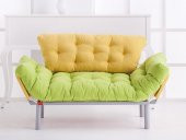 Futon Ege İkili Kanepe Yeşil-Sarı - 1