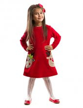 Denokids Yılbaşı İkiz Geyik Kız Çocuk Elbise - 1