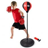 Çocuk Boks Standı 90-120 Cm Refleks Topu Boks Seti Eldiven Hediye - 1