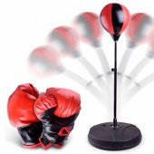 Çocuk Boks Standı 70-105 Cm Refleks Topu Boks Seti Eldiven Hediye - 2