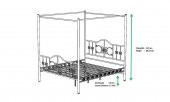 Sineral Sultan Metal Ferforje Çift Kişilik Karyola 150*200 cm - 4