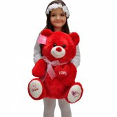ŞOK FİYAT+ 5 RENK SEÇENEĞİ Peluş Ayı Seni Seviyorum Kalp Yastıklı Oyuncak Ayıcık 50 Cm - 5