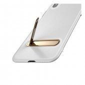 Baseus Kickstand iPhone X Beyaz Kılıf Arka Koruyucu Kapak - 3