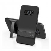 Samsung Galaxy S8 Stand Siyah Kılıf Arka Koruyucu Kapak - 1