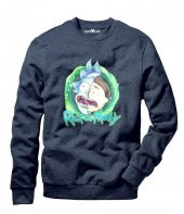 Tshirthane Rick and Morty Sweatshirt Uzunkollu - 3