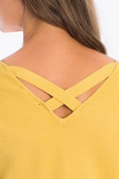 VEDİ ARI TAŞLI BAYAN TRİKO KAZAK - 4010-SAFRAN - 4