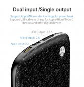 Baseus Plaid Powerbank Taşınabilir Batarya Double input Lightning+Mikro 2.1A 10000 Mah - 4