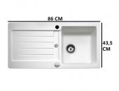 TEKA KEA 45BTG TE GRANİT EVYE BEYAZ RENK 86X43,5 KUMANDALI SİFON - 1