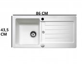 TEKA KEA 45BTG TE GRANİT EVYE BEYAZ RENK 86X43,5 KUMANDALI SİFON - 2