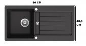 TEKA KEA 45BTG TE GRANİT EVYE SİYAH RENK 86X43,5 KUMANDALI SİFON - 2