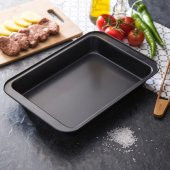 Nehir Mutfak Teflon Dikdörtgen 37 cm Fırın Tepsi ,Yuvarlak Fırın Tepsisi - 1