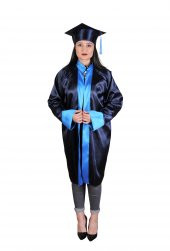 Mezuniyet Kep Cübbe Ortaokul Lacivert Mavi - 2