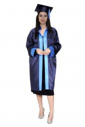 Mezuniyet Kep Cübbe Lise Lacivert Mavi - 1