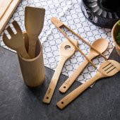 Nehir Mutfak 6 Parça Ayaklı Bambu Servis Seti - 1