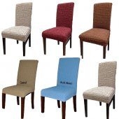 Bürümcük Sandalye Örtüsü 6 lı / Lastikli Sandalye Kılıfı - 1