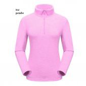 Kadın Toz Pembe  Sweatshirt,Yarım Fermuarlı Kazak - 1