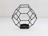 Yeni Dekoratif Ferforje Petek Siyah Renk Küçük Boy Mumluk 10x10cm thumbnail 1