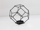 Yeni Dekoratif Ferforje Petek Siyah Renk Küçük Boy Mumluk 10x10cm thumbnail 2