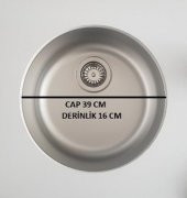 Teka Round Tezgah Altı Paslanmaz Çelik Evye Taşmasız Sifon Dahil - 2