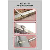 Balkon Çamaşır Kurutma Askısı Dikdörtgen Küpeşte 60*25 Bronz - 2