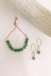 Yeşil Akik Taşlı Takı Seti - 1