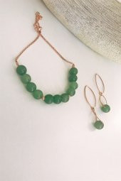 Yeşil Akik Taşlı Takı Seti - 2