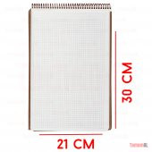 GIPTA A4 Dik Spiralli ÇİZGİLİ KARELİ PP KAPAK DEFTER (Bloknot) - 5