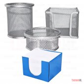 OFİS MASA SET KALEMLİK + KÜP BLOKNOT Kağ + ATAÇLIK 3+1 METAL FİLE - 4