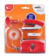 UMİX ZIMBA +DELGEÇ +TEL SÖKÜCÜ +BANT MAKİNESİ OFİS KOMBİN SETİ - 1