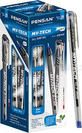 PENSAN MY-TECH MAVİ AKIŞKAN TÜKENMEZ KALEM 25Lİ Paket TÜRK MALI - 1