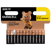 Duracell LR03/MN2400 Alkalin AAA İnce Kalem Pil 12li - 1