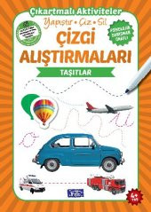 ÇIKARTMALI YAPIŞTIR ÇİZ SİL YAZBOZ ÇİZGİ ALIŞTIRMALARI (TAŞITLAR) - 1