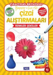 ÇIKARTMALI YAPIŞTIR ÇİZ SİL YAZBOZ ÇİZGİ ALIŞTIRMALARI RENK ŞEKİL - 1