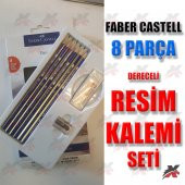 FABER CASTELL DERECELİ RESİM ÇİZİM KALEM SETİ 8 PARÇA ÖZEL KUTUSU - 1