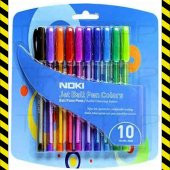 10 FARKLI RENKLİ TÜKENMEZ KALEM JET BALL NOKİ BLİSTERLİ ÖZEL PAKE - 1