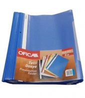 TELLİ DOSYA MAVİ ŞEFFAF 50 ADET POŞET DOSYA VE A4 KAĞIT EVRAK İÇİ - 1