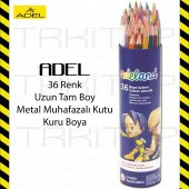 ADELAND 36 RENK TAM BOY UZUN KURU BOYA 36 LI METAL TÜP MUHAFAZALI - 1