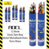 ADELAND 12 RENK TAM BOY UZUN KURU BOYA 12 Lİ METAL TÜP MUHAFAZALI - 2