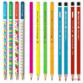 FABER CASTELL YUVARLAK KURŞUN KALEM 1 DÜZNE (12 ADET) FARKLI RENK - 3