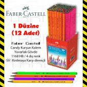 FABER CASTELL YUVARLAK KURŞUN KALEM 1 DÜZNE (12 ADET) FARKLI RENK - 4