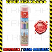 FABER CASTELL 12 Li UZUN TAM BOY KURU BOYA METAL TÜP8690826165124 - 3