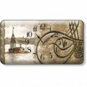 Mini Nostaljik 17x9cm Osmanlı Kız Kuleli Duvar ve Buzdolabı Saati - 1