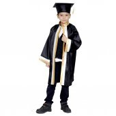 Mezuniyet Kep Cübbe İLKOKUL Siyah Gold Ekru - 2