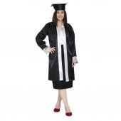 Mezuniyet Kep Cübbe Lise Siyah Gri - 1