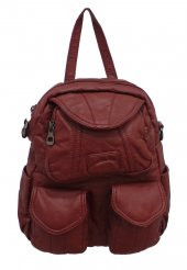 BARCELONA YIKAMA DERİ KADIN SIRT ÇANTASI - 1