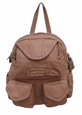 BARCELONA YIKAMA DERİ KADIN SIRT ÇANTASI - 2