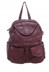 BARCELONA YIKAMA DERİ KADIN SIRT ÇANTASI - 4