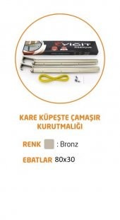 KARE ALÜMİNYUM BALKON ÇAMAŞIRLIK KURUTMALIK 60X25 VE 80X30 ÖLÇÜ SEÇENEGİ - 2