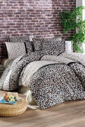 Sevgililer Gününe Özel Leopar Desen Çift Kişilik Nevresim Takımı - 1