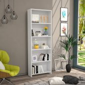 BMdekor Kitaplık Yağız 5 Raflı Beyaz - 1
